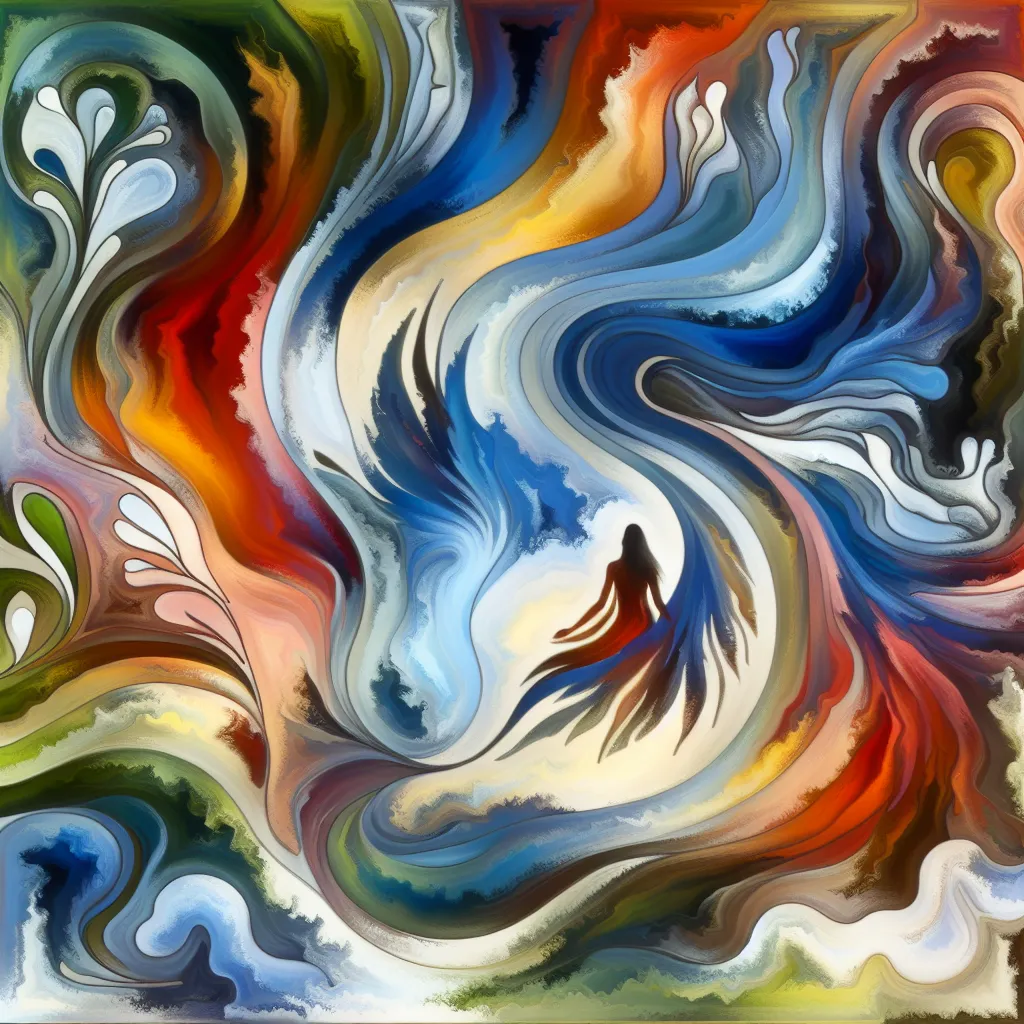 Story, Serena, Conflict, Freedom, Choice in an abstract style