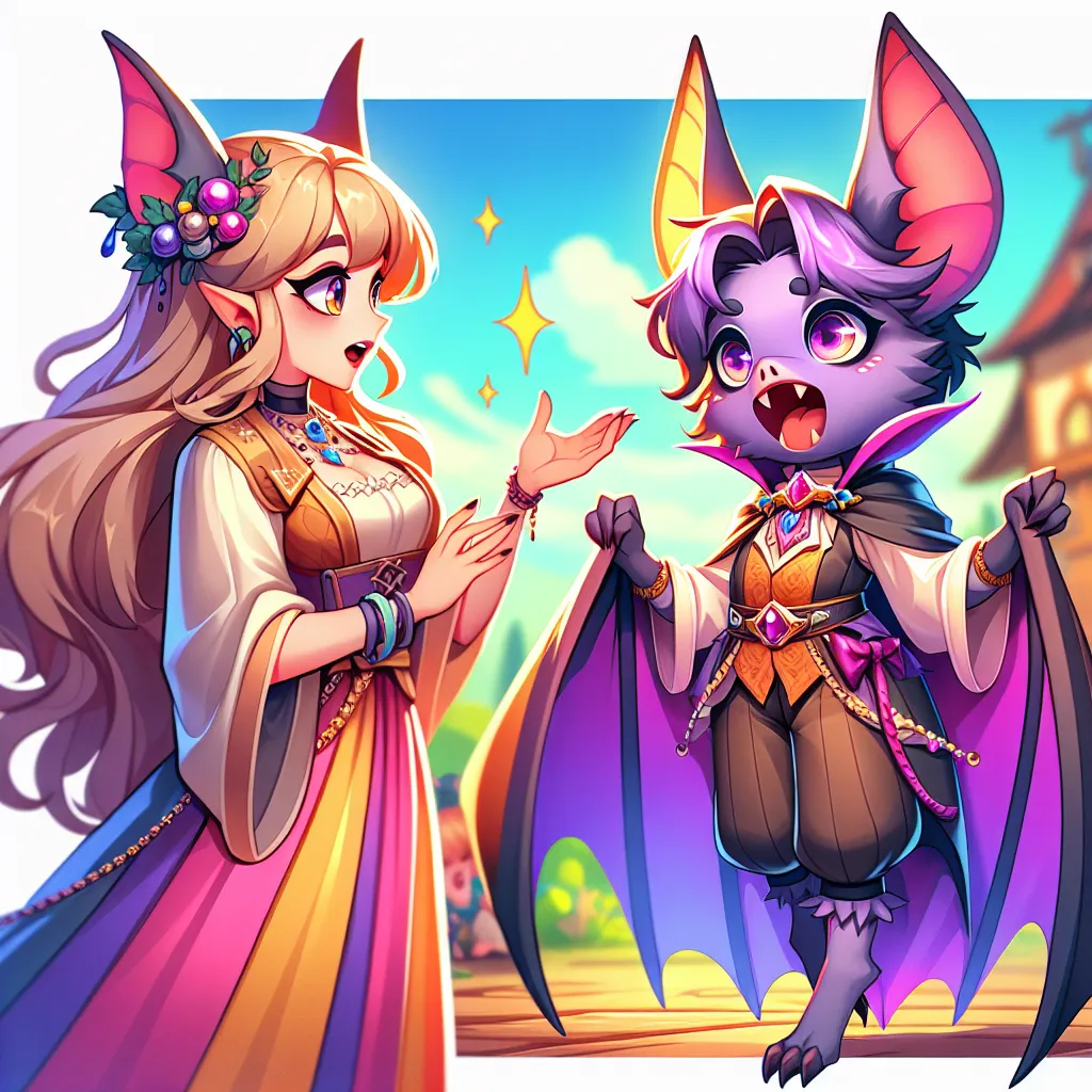 Illustration of Rouge the Bat in a dramatic scene, looking surprised while caught in a playful chokehold by a friend in a vibrant, cartoon-style setting.