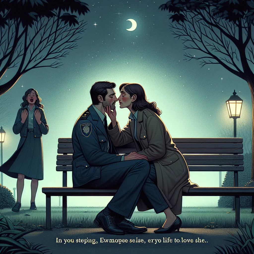 In the quaint park under a canopy of stars, Michael sat on a bench, fatigue etched on his face. He had just tucked his sister, Abby, into bed and needed a moment to collect his thoughts. As the gentle breeze rustled the leaves, Vanessa approached, a warm smile breaking the somber atmosphere.

"Michael!" she called out softly, surprising him. "I’m back from the hospital. Can you believe it?"

"Vanessa! I thought you'd be in recovery longer," he replied, a hint of relief washing over him. "It’s go