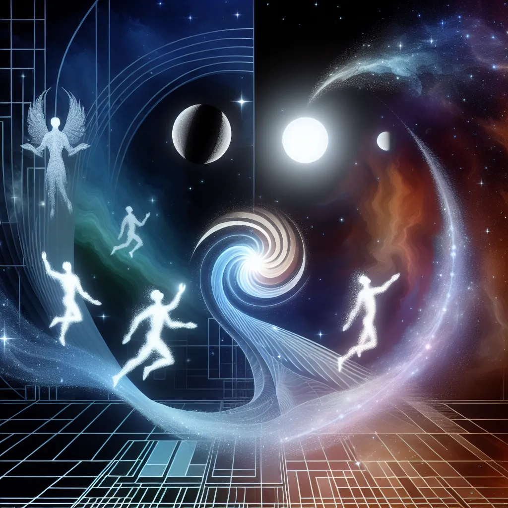 Transformation, Lucifer, Hazbin, Angel, Identity in an abstract style