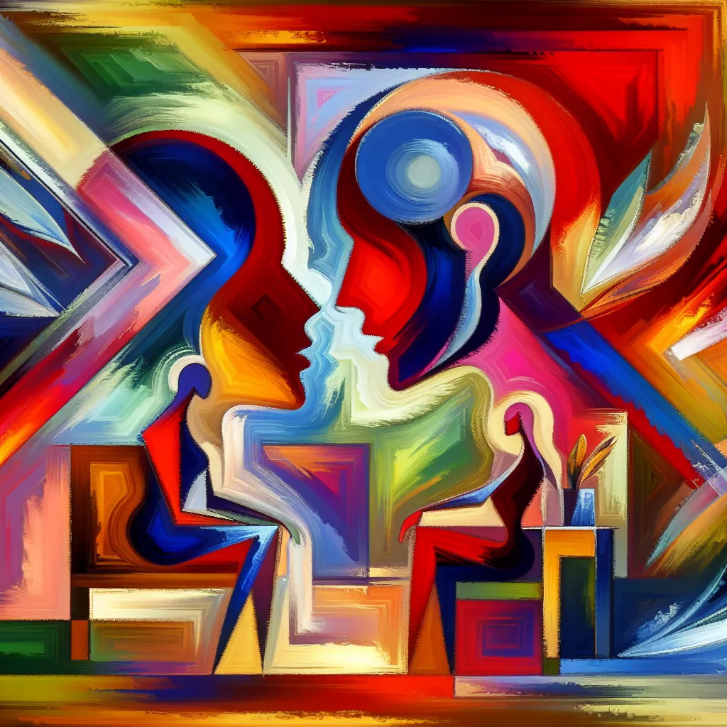 Telenovela, Kike, Amor, Conflicto, Rivalidad in an abstract style