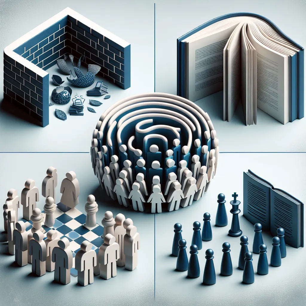 Barriers, Education, Inclusion, Community, Strategy in an abstract style