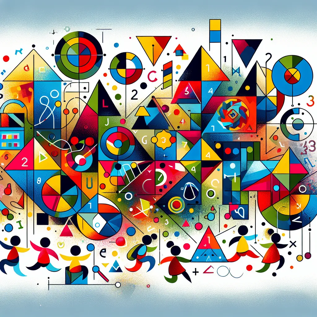 Activity, Shapes, Counting, Learning, Games in an abstract style