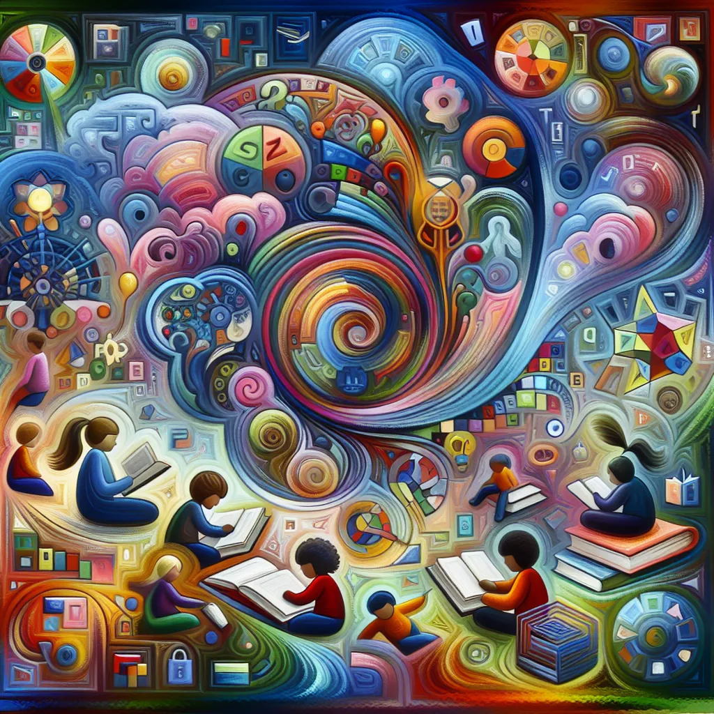 Children, Literature, Development, Cognitive, Education in an abstract style