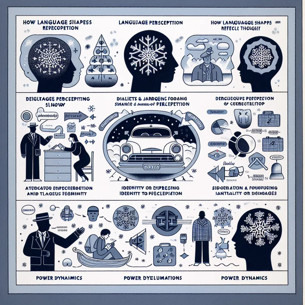 To address the question, it’s essential to focus on a few key issues regarding how language shapes and reflects individual thought. 

1. **Language and Perception**: The article likely touches on the idea that language influences perception, which is rooted in the Sapir-Whorf hypothesis. This suggests that the structure and vocabulary of a language can shape how its speakers conceptualize the world. For instance, speakers of languages with multiple words for "snow" may perceive and describe snow