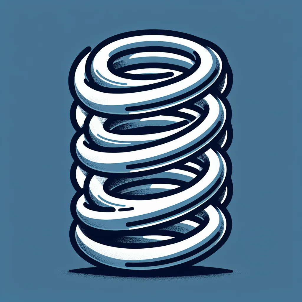 Illustration of a spring coiled up, demonstrating its function as a device that stores mechanical energy.