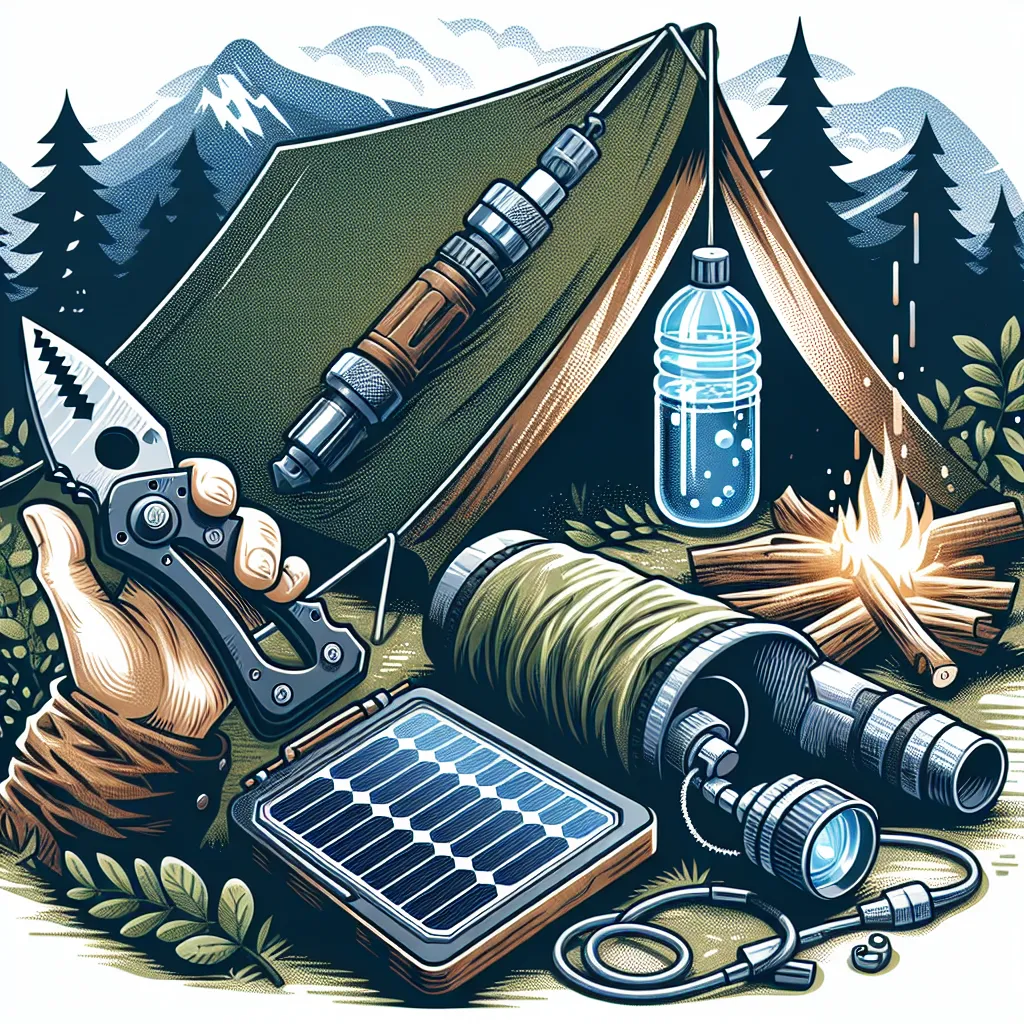 If I were stranded in the wilderness, I would choose a sturdy multi-tool for its versatility in tasks like building shelter and preparing food. Next, I would bring a solar-powered water purifier to ensure access to clean drinking water. Lastly, a durable tarp would provide protection from the elements and help create a safe sleeping area.