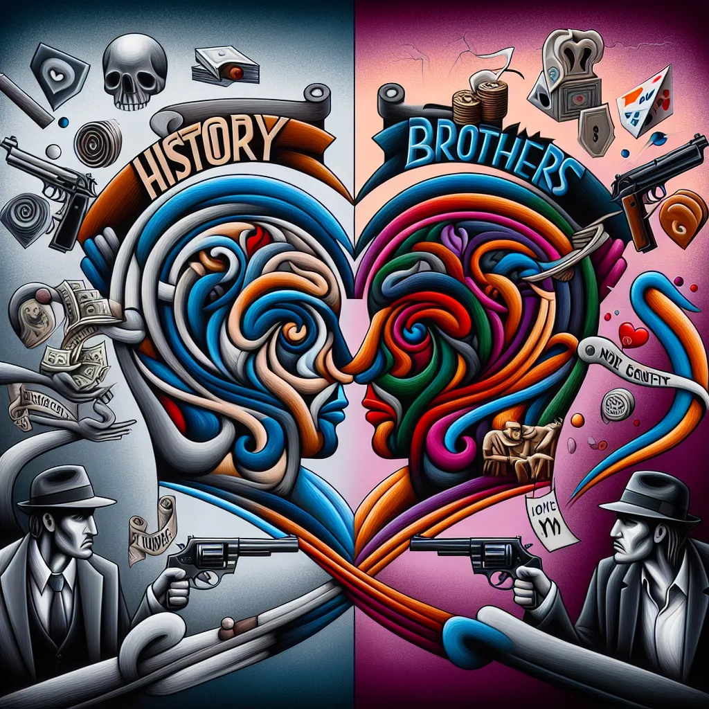 Historia, Hermanos, Amor, Mafia, Conflicto in an abstract style