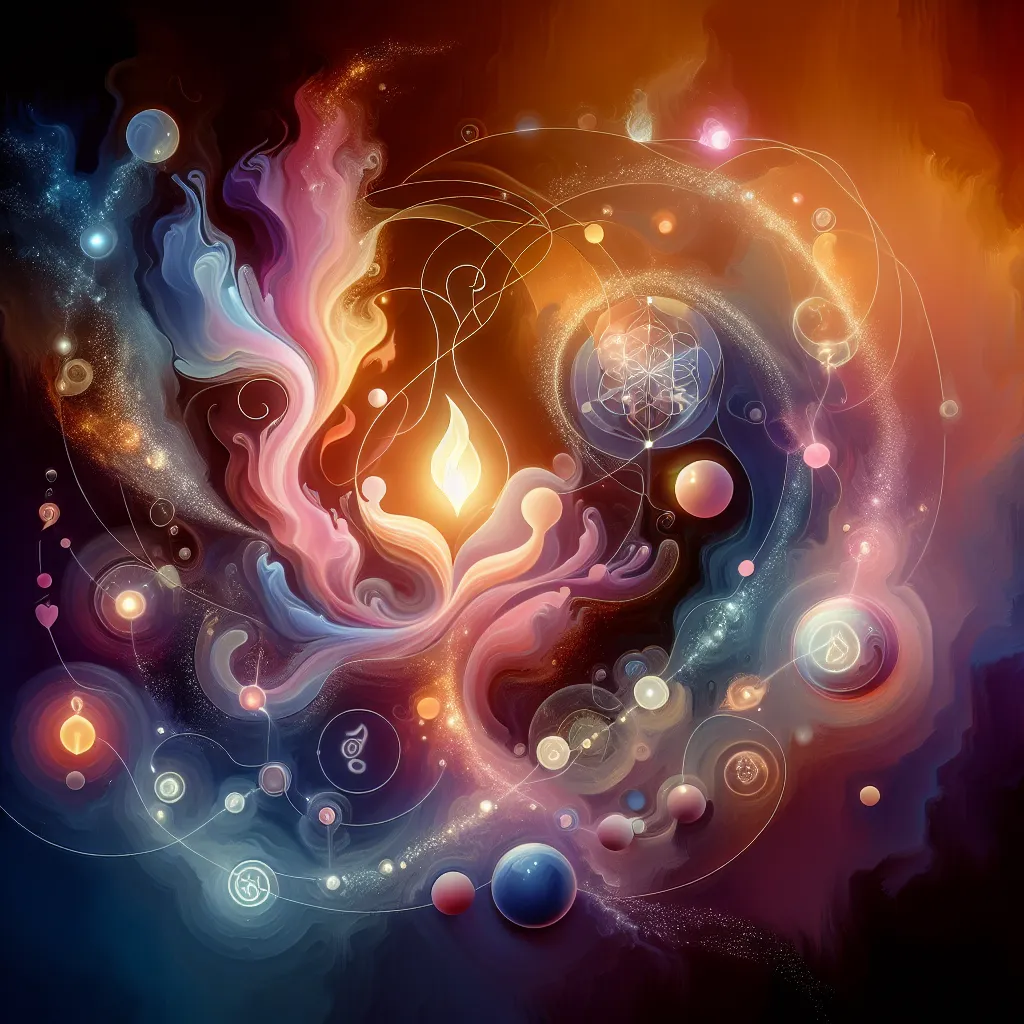 Healing, Love, Rituals, Spell, Guidance in an abstract style