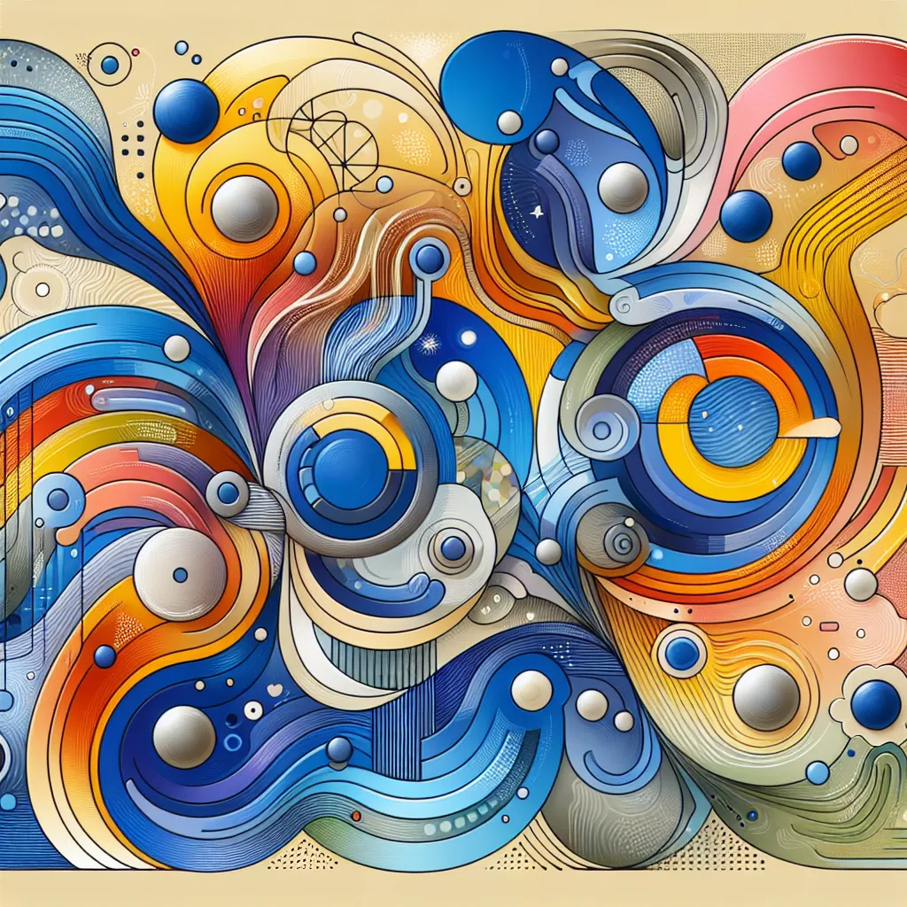 Connection, Humor, Conversation, Understanding, Friendship in an abstract style