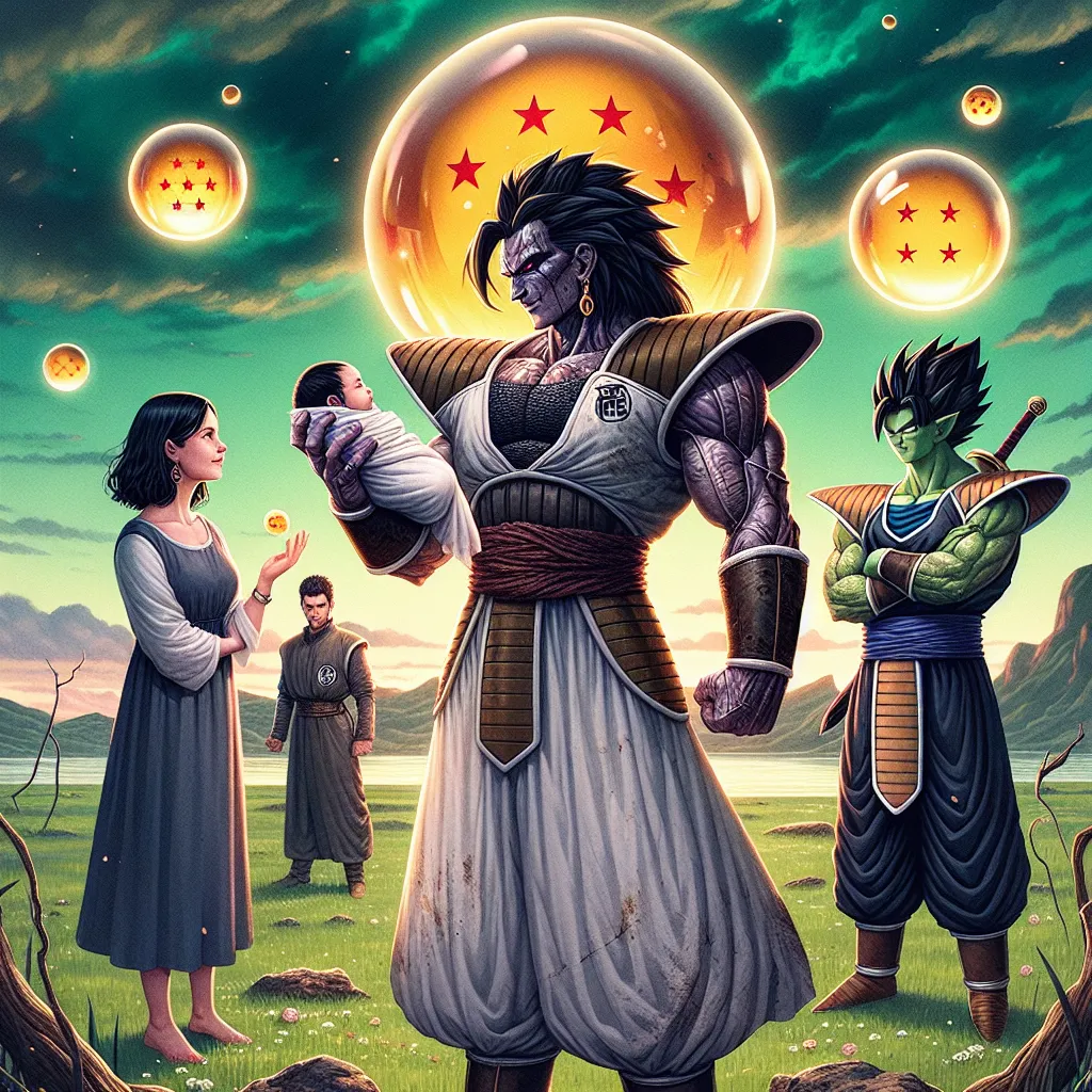 **Título: "Redención de un Sayyayin"**

En un universo alternativo donde el malvado Turles sobrevive a su caída en la Tierra, su mente oscura encuentra un inesperado giro al descubrir un bebé recién nacido. Turles, al principio, ve al niño como un medio para asegurar su dominio sobre la Tierra; sin embargo, el amor paternal comienza a florecer en su corazón. Con el tiempo, Turles seduce a una humana, y de esa relación nace un joven que es físicamente idéntico a su padre, pero cuya naturaleza es 