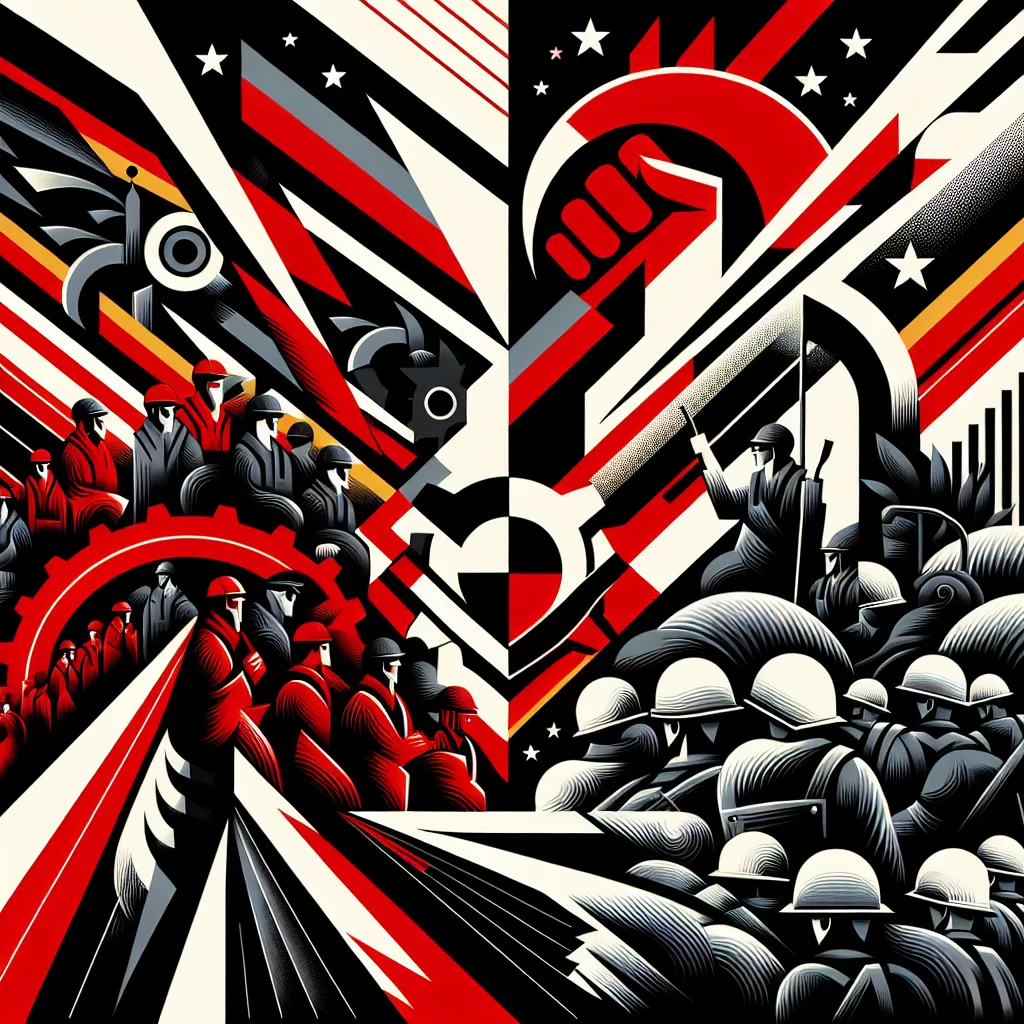 Inequality, Workers, Unions, Marxism, Leninism in an abstract style