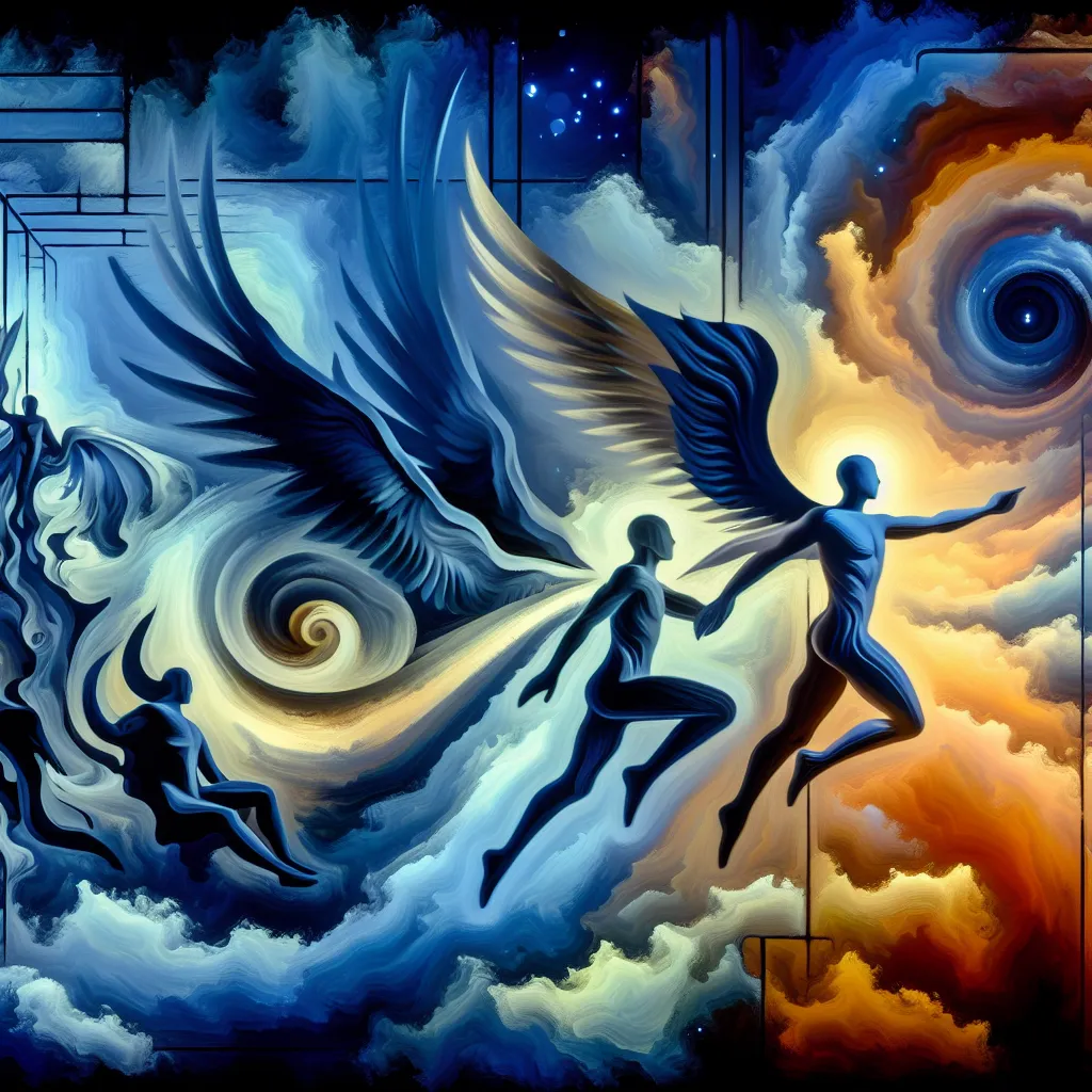 Transformation, Hell, Lucifer, Identity, Animation in an abstract style