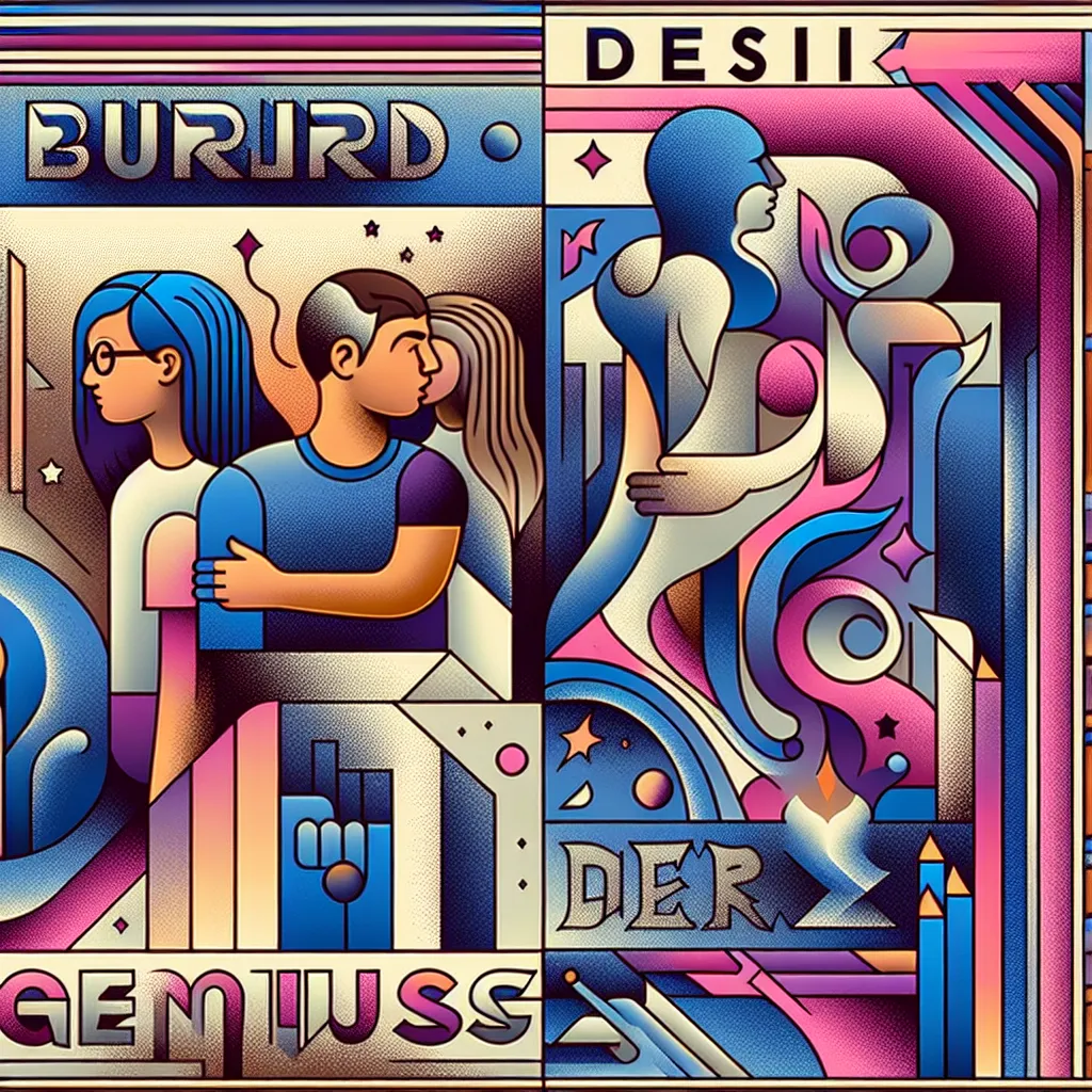 Nerd, Bullying, Deseo, Genio, Relaciones in an abstract style