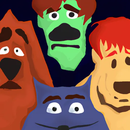 Scooby, Fred, Shaggy, Cuerpo, Novela in an abstract style