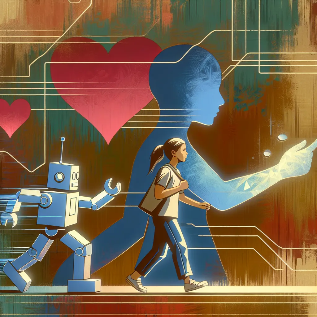 Película, Joven, Robot, Bullying, Amor in an abstract style