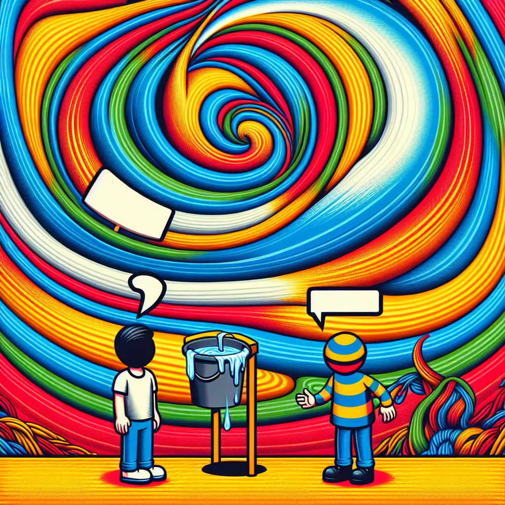 Hypnosis, Prank, Characters, Dialogue, Revenge in an abstract style