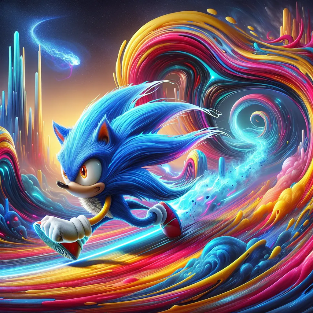 Sonic, Hedgehog, Video, Game, Character in an abstract style