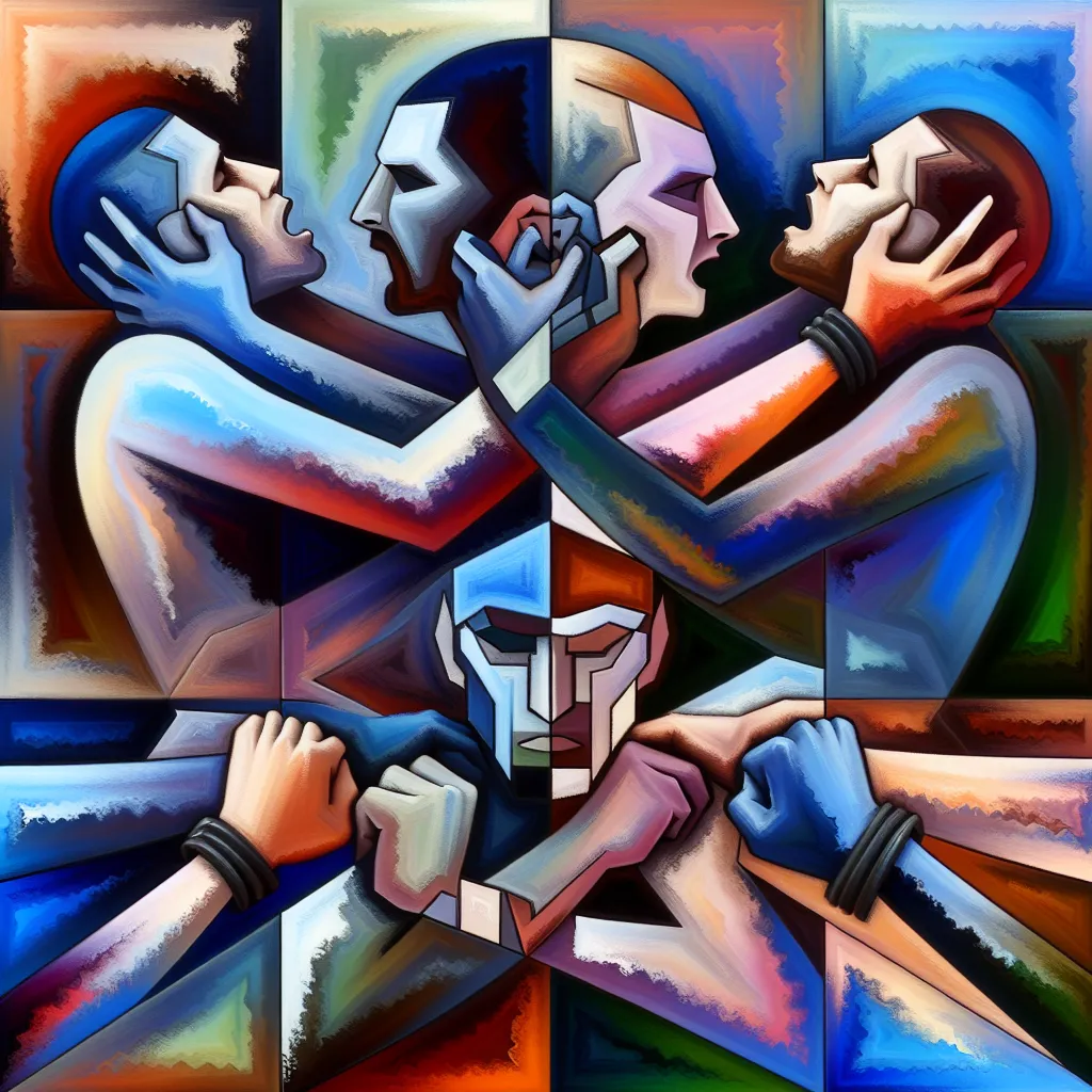 Hermanos, Amor, Mafia, Conflicto, Pasión in an abstract style