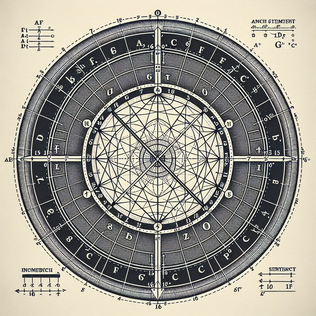 Illustration of a geometric circle with labeled points A, F, and C, showing segment AF and AC both measuring 16 ft. Include annotations for clarity.