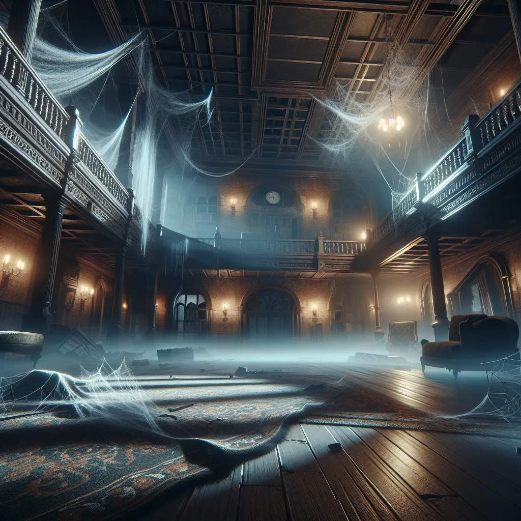 A dimly lit abandoned mansion, with creaking floorboards and shadows flickering in the corners. Thick cobwebs hang from the ceilings, and the air is heavy with dust and an eerily quiet atmosphere. I was there during a ghost tour, drawn by curiosity and the thrill of the unknown. The unsettling silence and strange cold spots made me feel watched, as if unseen eyes were lingering in the darkness. My heart raced, urging me to escape, yet the thrill captivated me, leaving me both haunted and fascina
