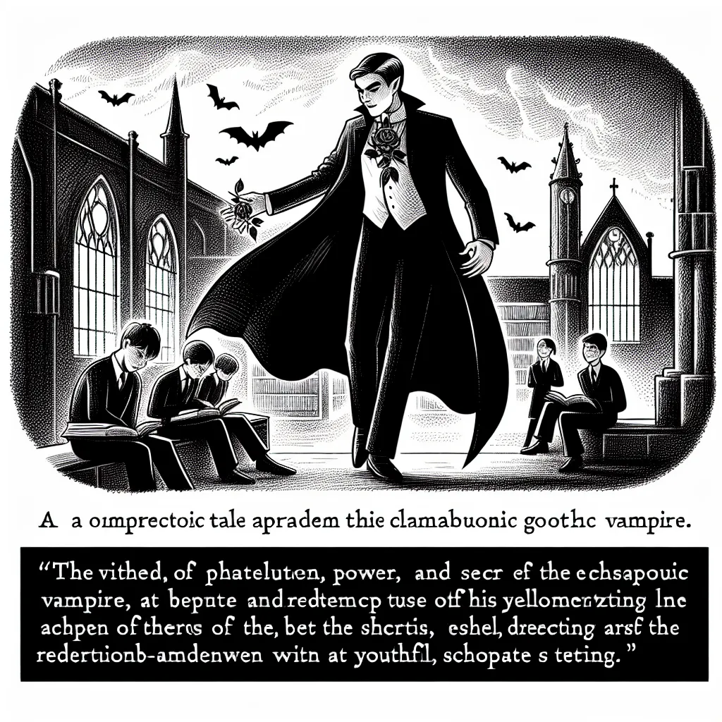 Una historia gótica sobre un vampiro carismático que entrelaza temas de poder, secreto y redención en un entorno juvenil y escolar.