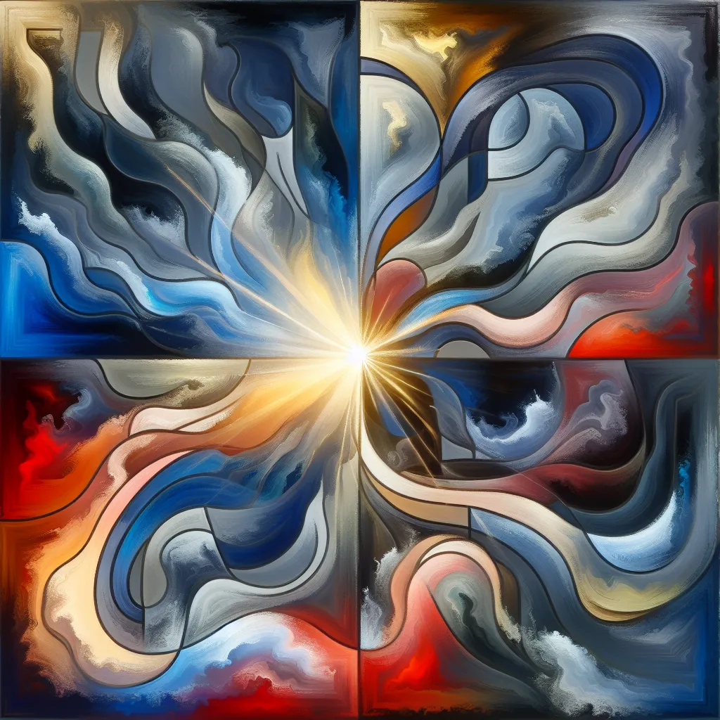 تنهایی، ارتباط، همدم، مشکلات، امید in an abstract style