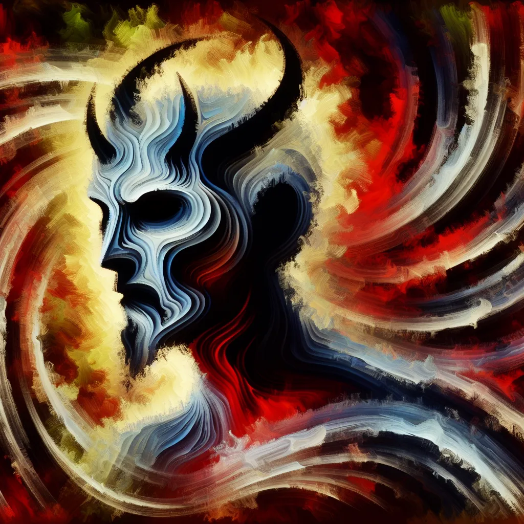 Transformation, Character, Lucifer, Hazbin, Immortal in an abstract style