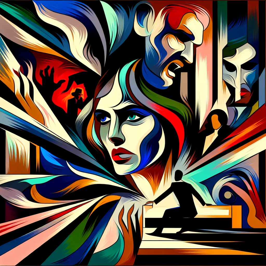 Telenovela, Amor, Conflicto, Villano, Drama in an abstract style