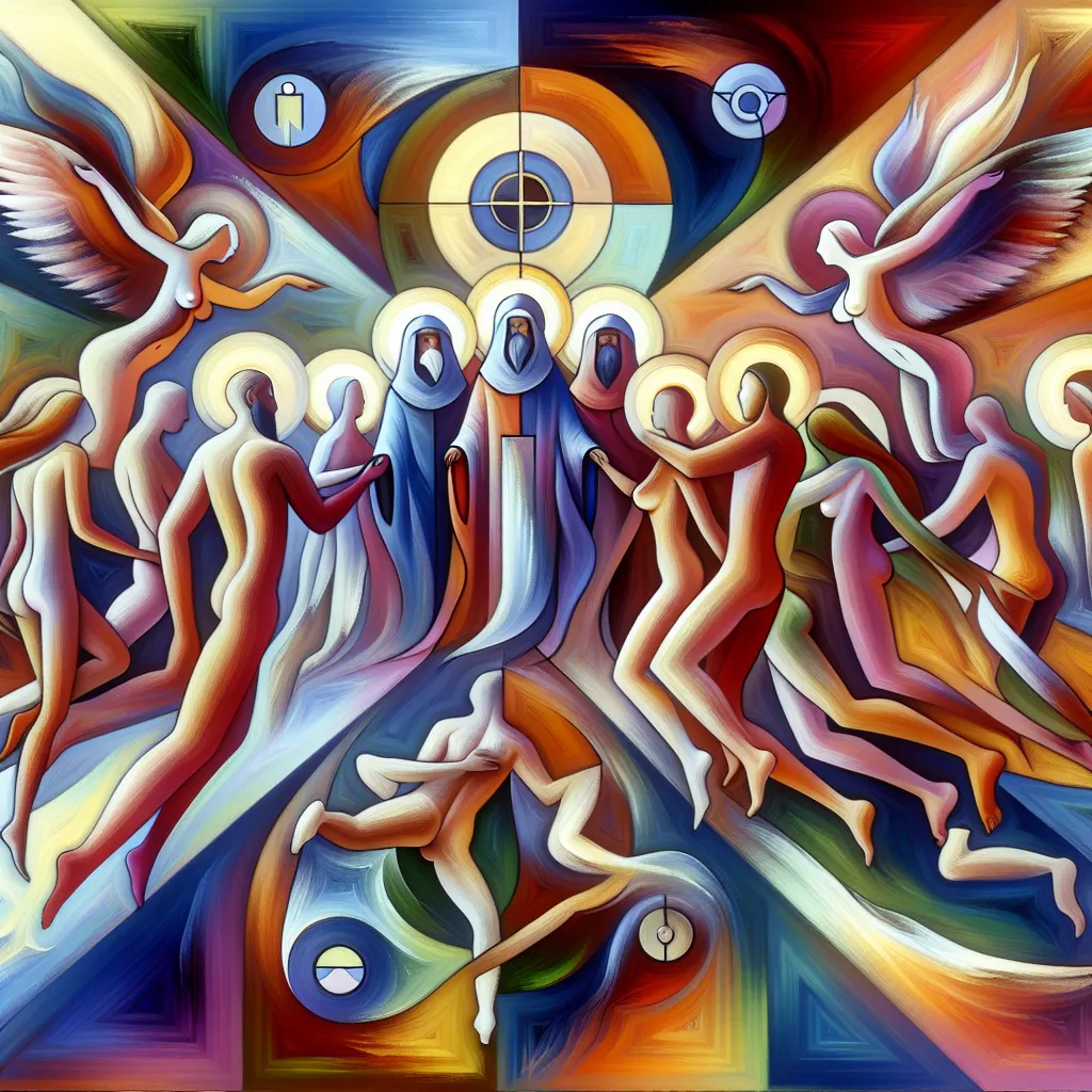 Intercambio, Sacerdotes, Cuerpos, Juventud, Deseo in an abstract style