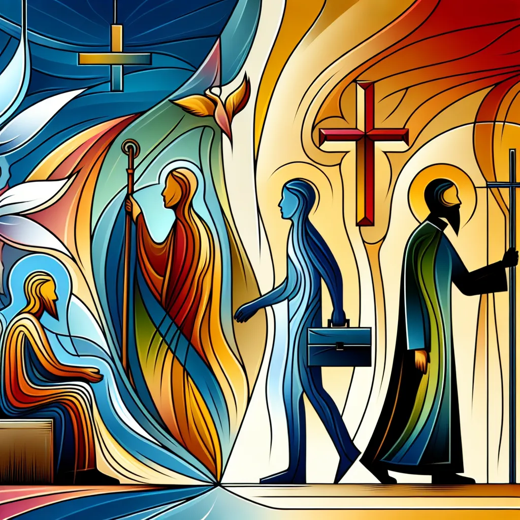 Cambio, Cuerpos, Sacerdotes, Actores, Juventud in an abstract style