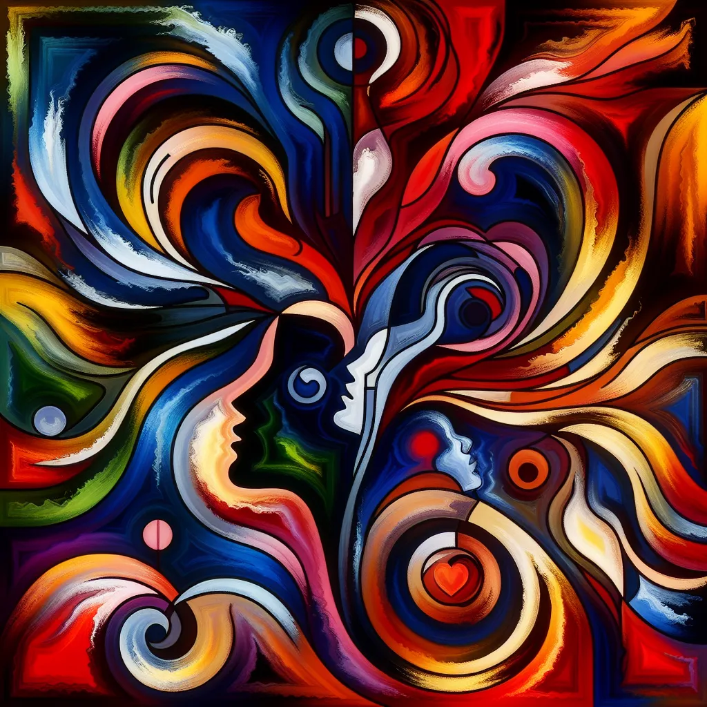 Telenovela, Amor, Conflicto, Venganza, Pasión in an abstract style