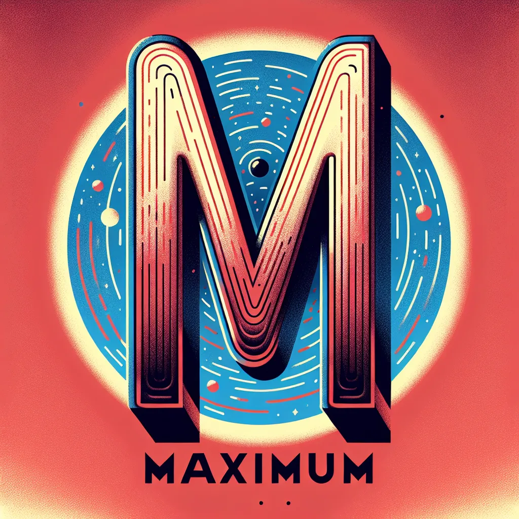 Illustration of a large, bold letter "M" with the word "Maximum" beneath it, emphasizing the concept of singularity.