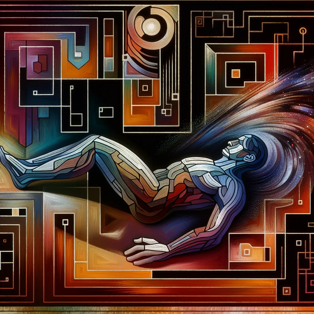 Transformation, Hazbin, Lucifer, Fallen, Identity in an abstract style