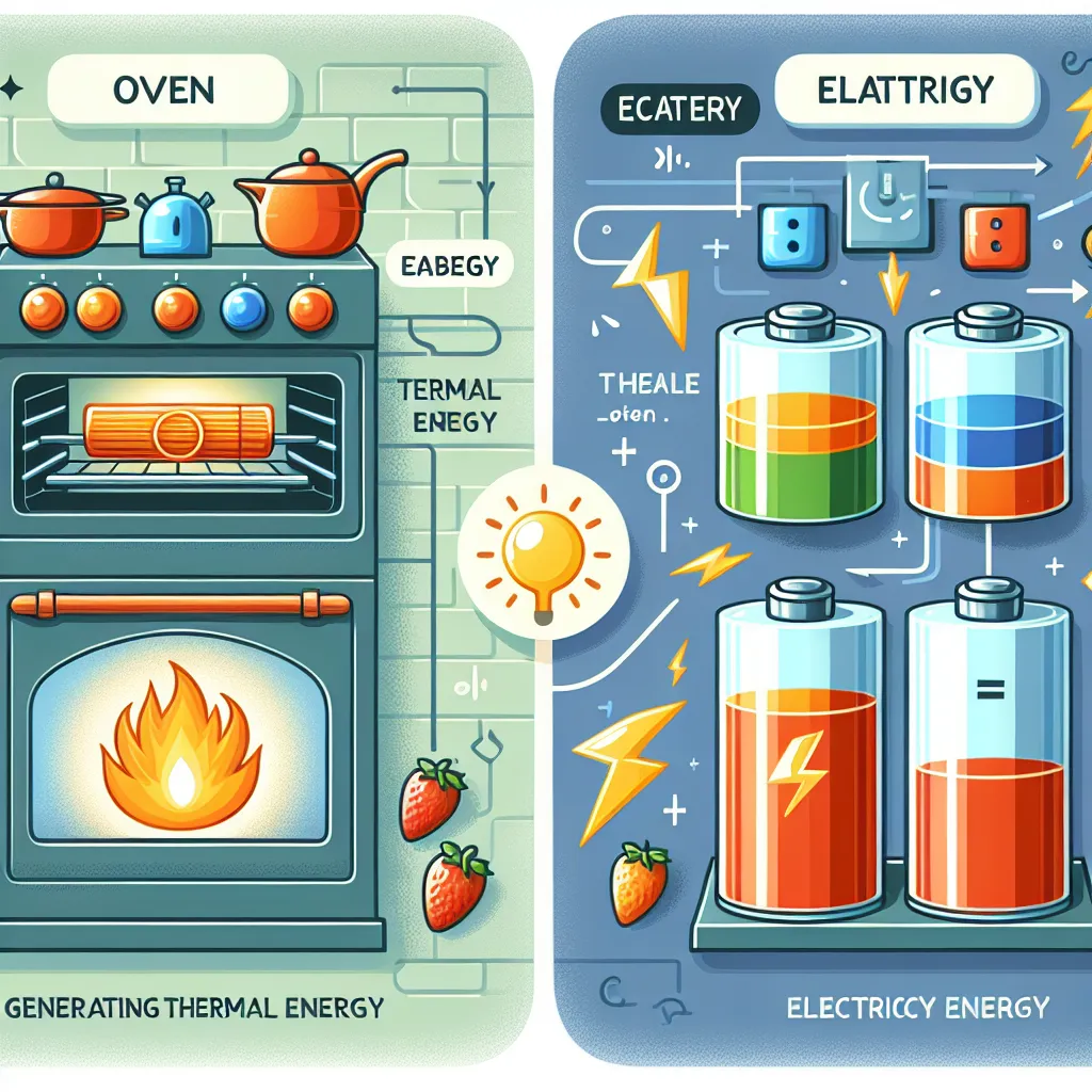 The statement that is FALSE is: "Thermal energy is stored in an oven." 

While an oven can generate thermal energy, it does not "store" thermal energy in the way a battery stores electrical energy or fat cells store chemical energy.