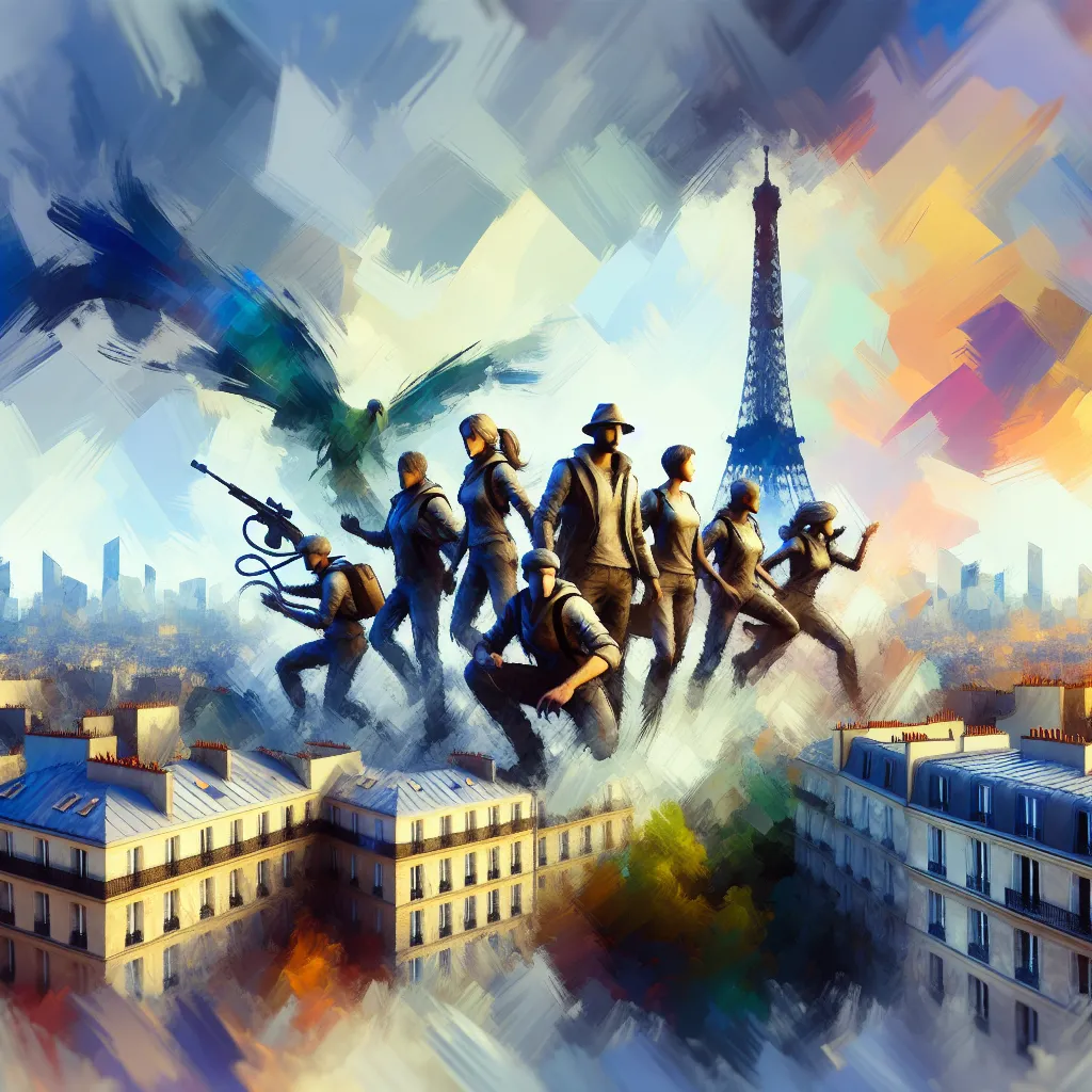 Miraculous, Fanart, Characters, Team, Paris in an abstract style