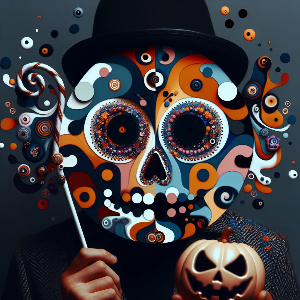 Halloween, Questions, Character, Creative, Spooky in an abstract style