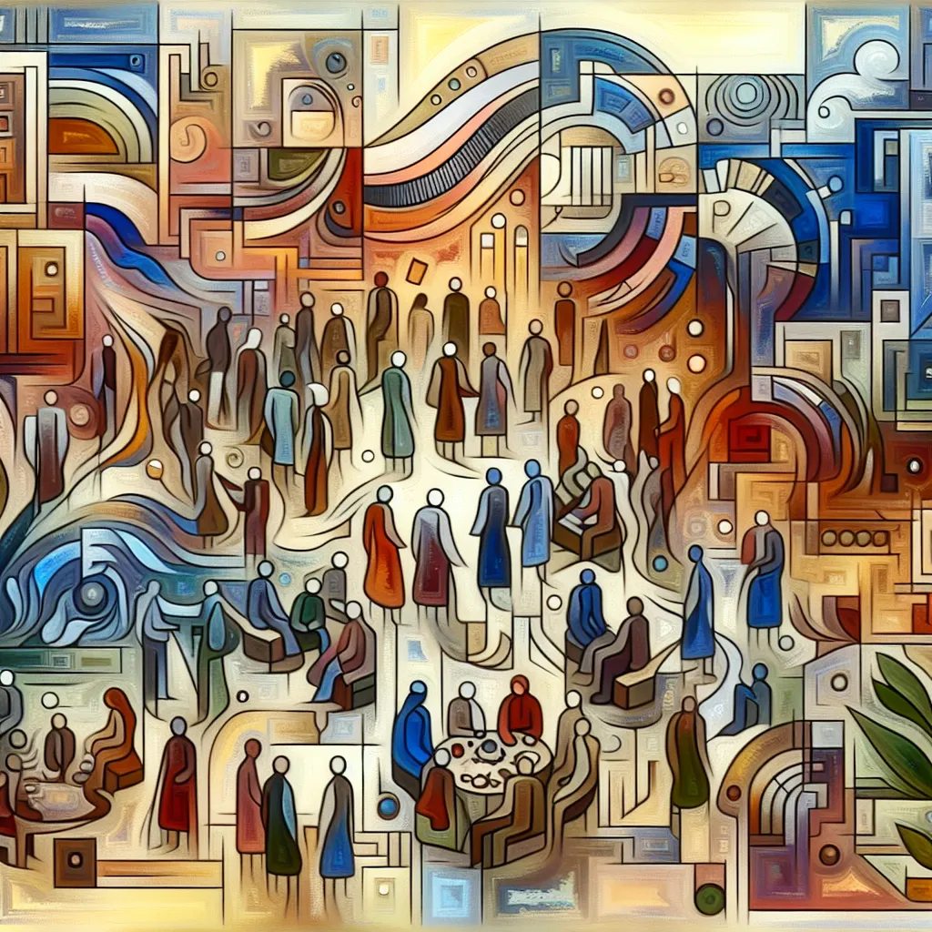 Cuerpo, Intercambio, Sacerdotes, Actores, Juventud in an abstract style