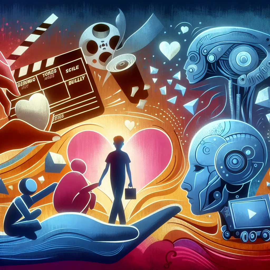 Película, Joven, Robot, Amor, Bullying in an abstract style