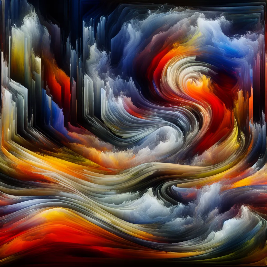 Transformation, Hell, Lucifer, Identity, Adventure in an abstract style