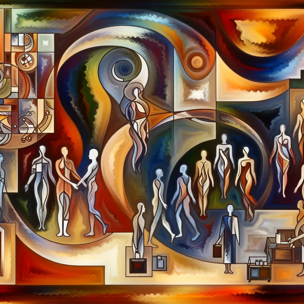 Cuerpo, Intercambio, Sacerdotes, Actores, Transición in an abstract style