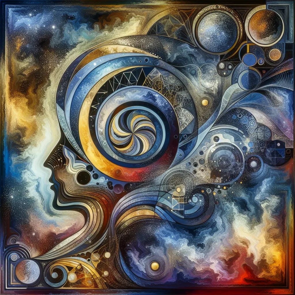 Transformation, Andrealphus, Costume, Identity, Irreversible in an abstract style