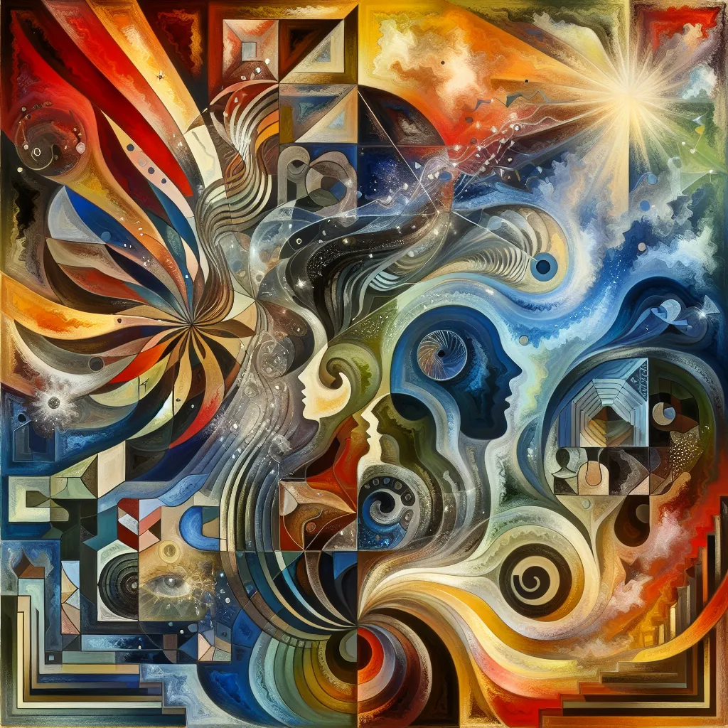 Cuerpos, Cambio, Bully, Atracción, Decisión in an abstract style
