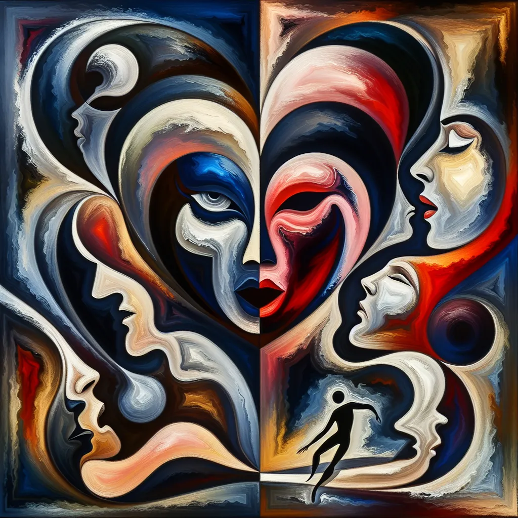 Drama, Amor, Traición, Celos, Venganza in an abstract style