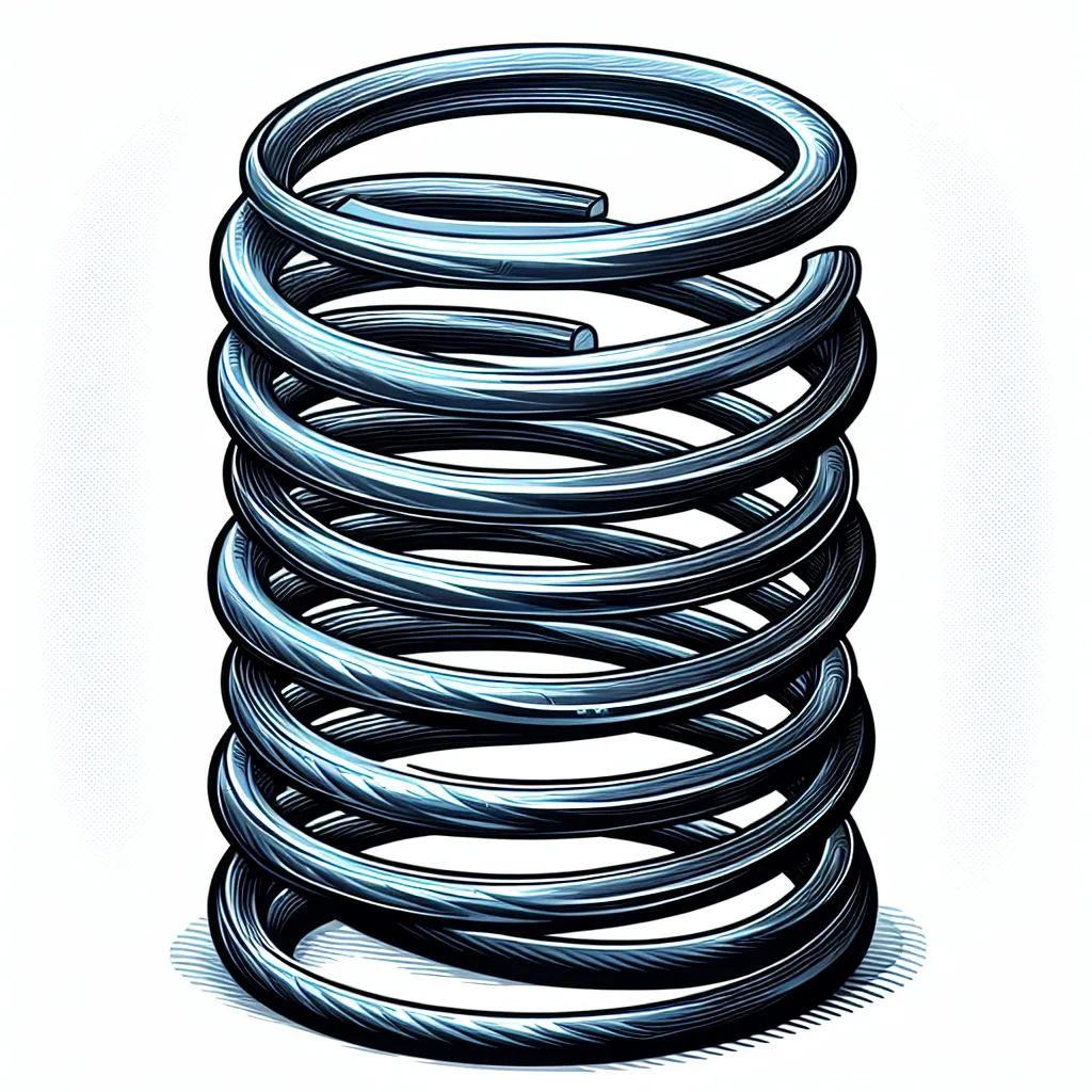 Illustration of a tightly coiled spring, showcasing its ability to store mechanical energy.