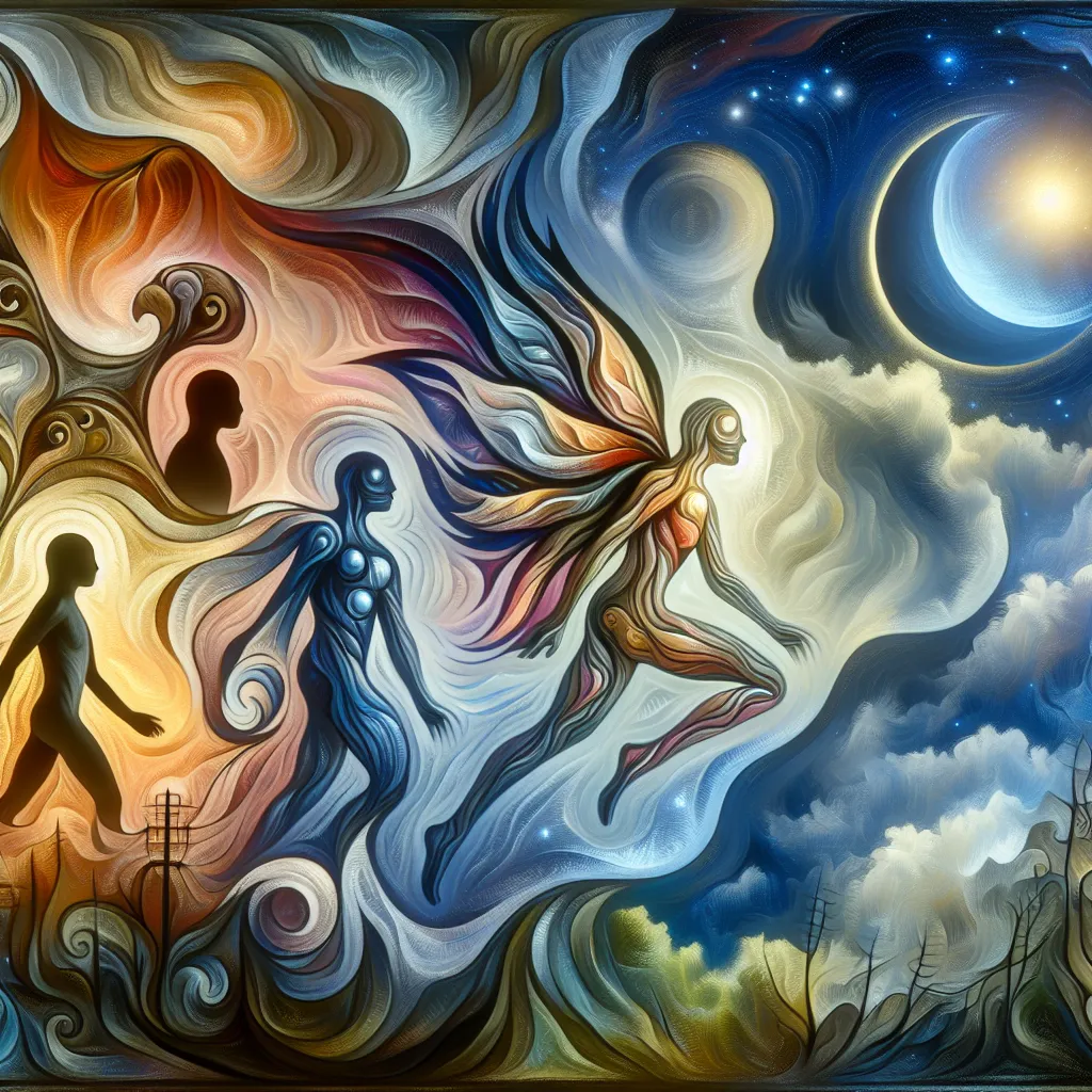 Transformation, Lucifer, Hazbin, Dream, Identity in an abstract style
