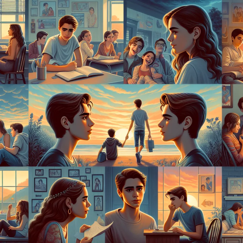 **Title: "Timeless Bonds"**

**Characters:**  
- **Lucas:** A thoughtful and ambitious boy who always believed in the power of friendship.  
- **Maya:** A creative and caring girl with a vibrant personality who values connection.

---

**Scene 1: School Days**  
*In a bustling classroom.*

**Lucas:** “Maya, do you think we'll always be friends?”  
**Maya:** “Of course! Friends forever, right?”  
*They share a laugh, oblivious to the envy brewing in their class.*

---

**Scene 2: The Rift**  
*Ou