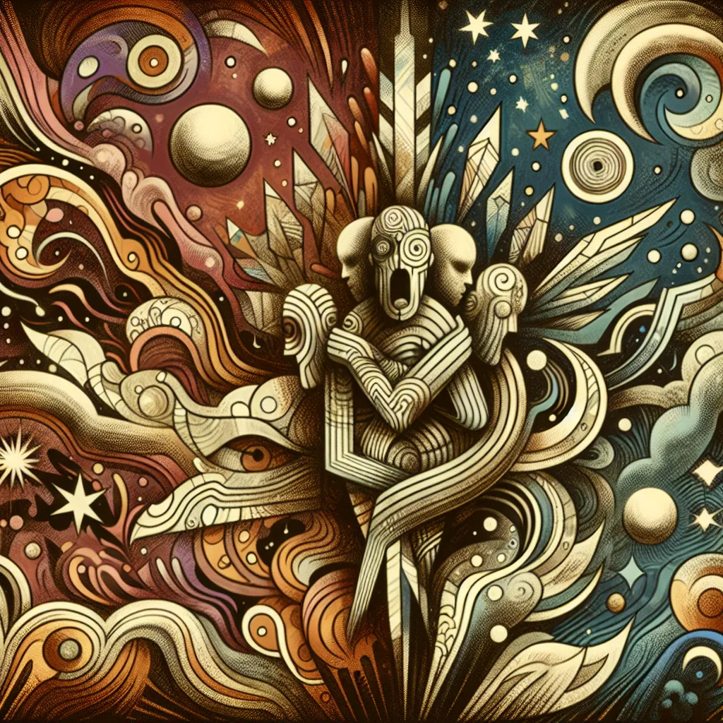 Transformation, Lucifer, Hazbin, Cartoon, Nightmare in an abstract style