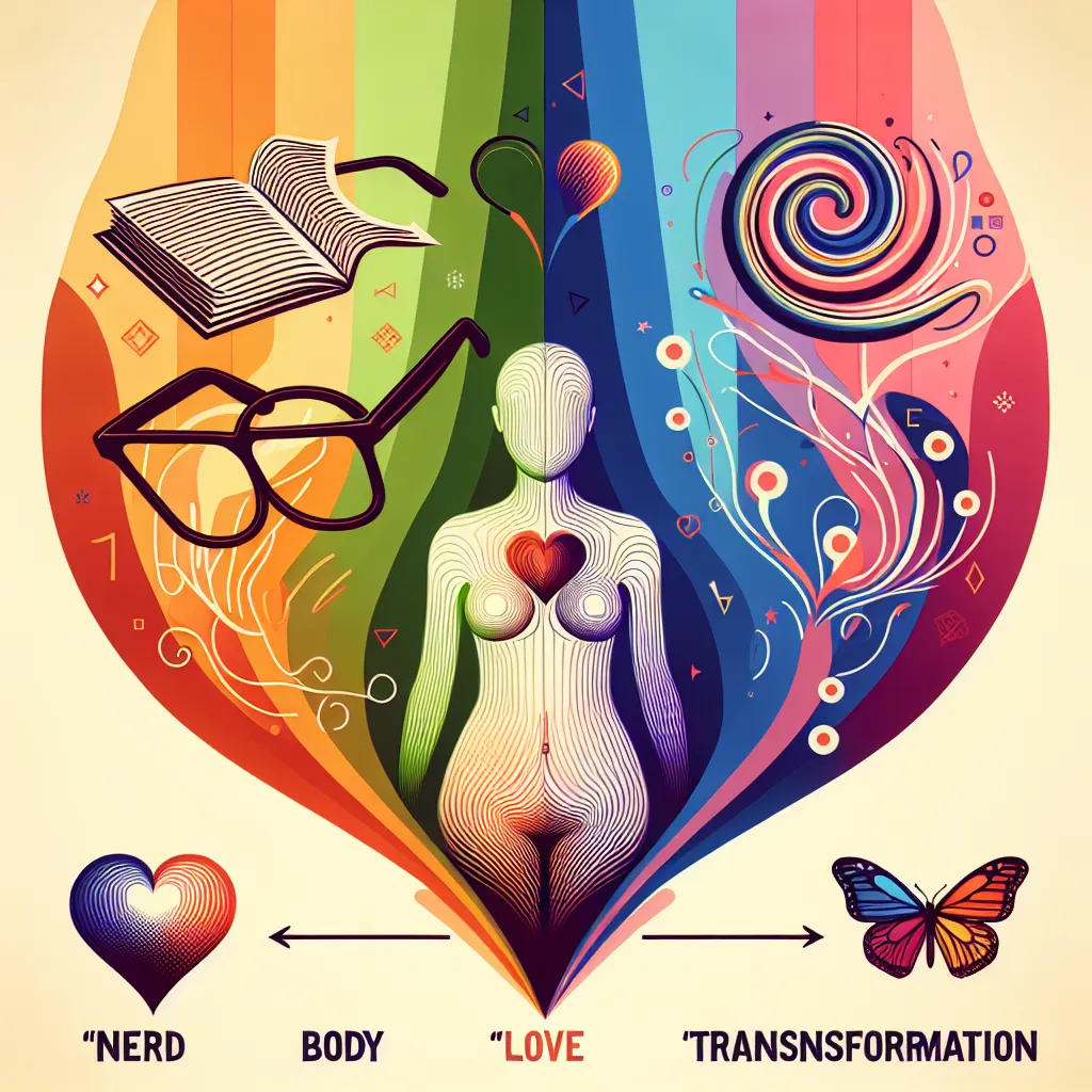 Nerd, Cuerpo, Deseo, Amor, Transformación in an abstract style