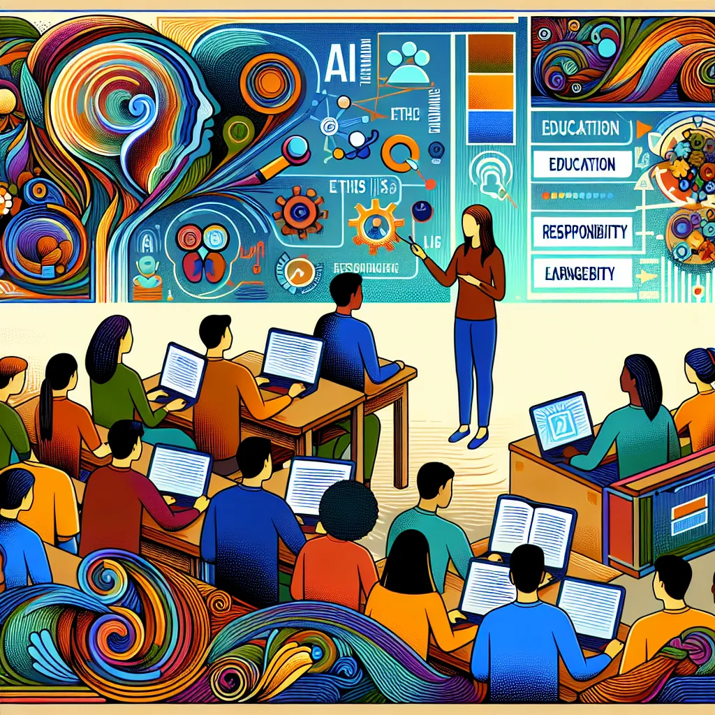 Education, Ethics, AI, Response, Classroom in an abstract style